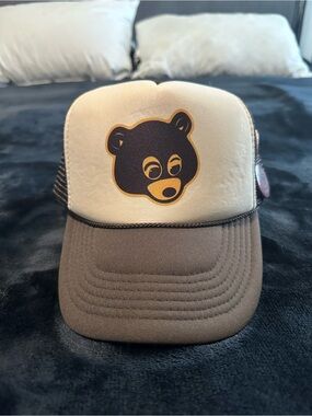 College Dropout Bear Kanye West Retro Vintage Trucker Snapback Hat - One Size